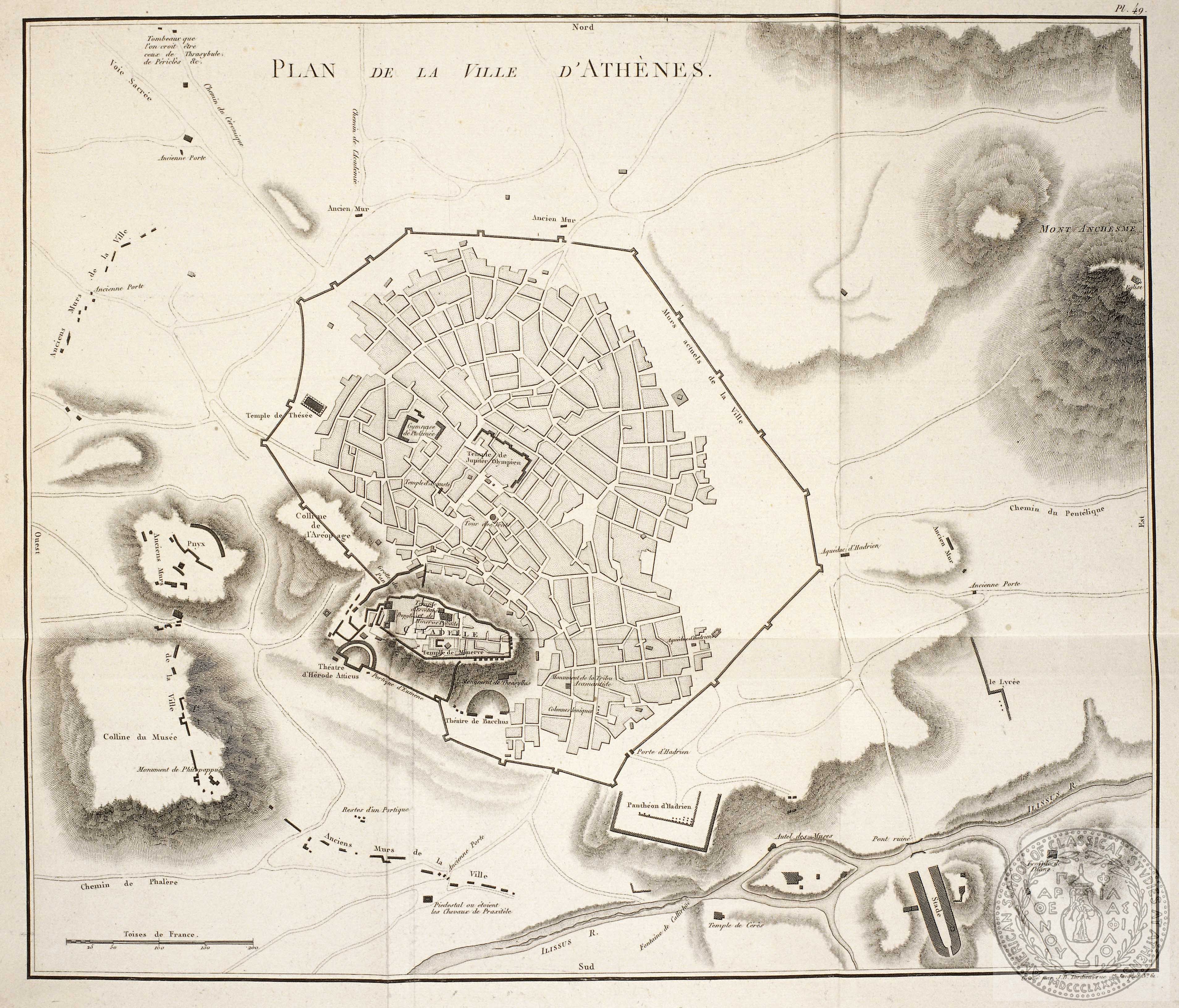 Plan de la ville d' Athenes